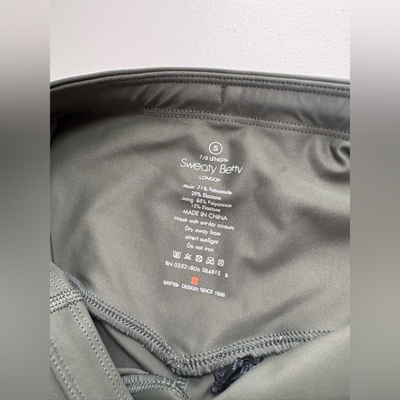 Sweaty Betty High Shine High Waist 7/8 Leggings | Size Small | Olive Green - Picture 5 of 13